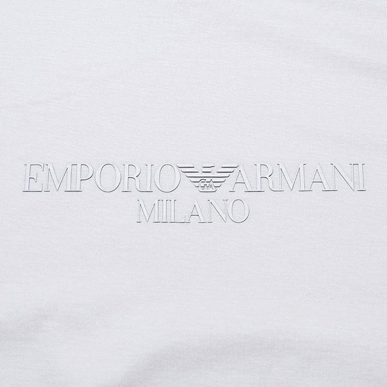 Emporio Armani T-Shirts Men's Vanilla White Crew Neck Moderate 3L1TCF-1JUVZ-0128
