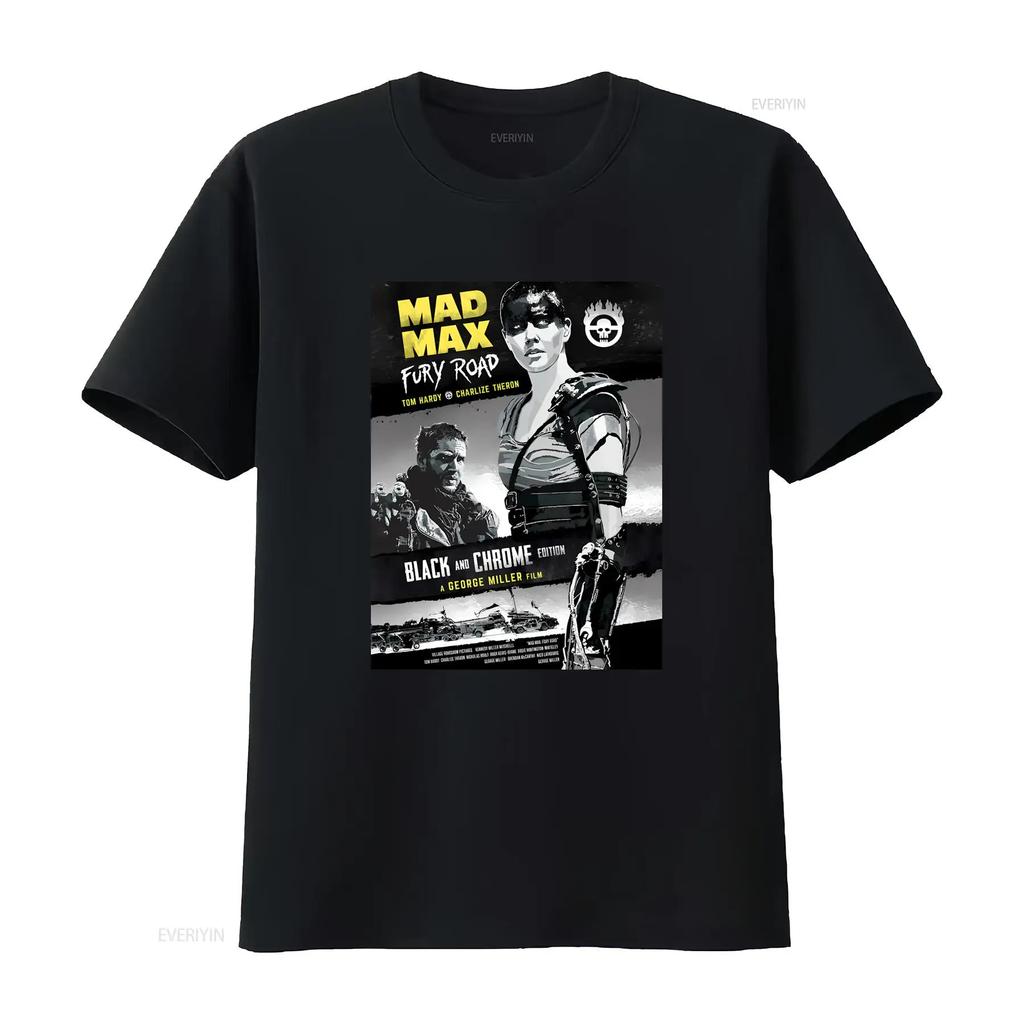 Mad Max Fury Road Black and Chrome Edition T Shirt Retro Movie Classic Design vintage Washed designer clothes Stretched Stylish