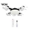 Smart Home Ceiling Fan 3/4/5 Blade with Light & Remote Control, 2-in-1 Silent LED Drone Foldable Blades, 3-Speed Dimmable E27 Socket for Bedroom