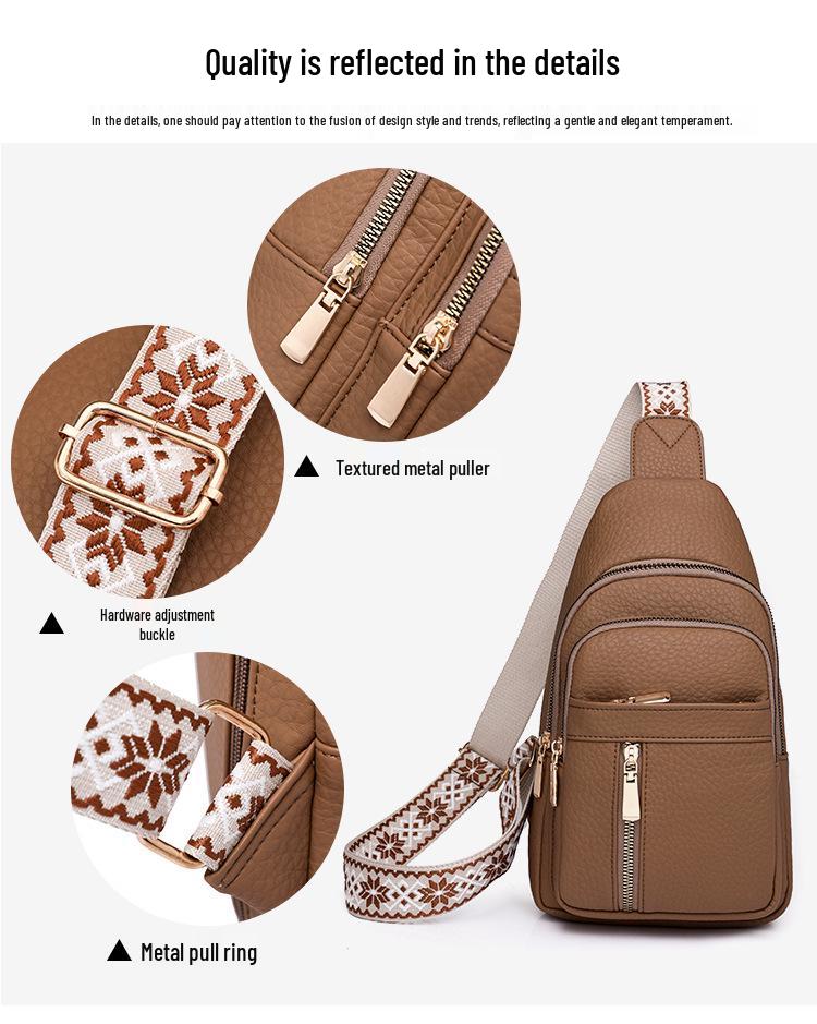 Retro PU Crossbody Chest Bag: Lightweight, Multi-compartment, Versatile and Fashionable Shoulder Bag