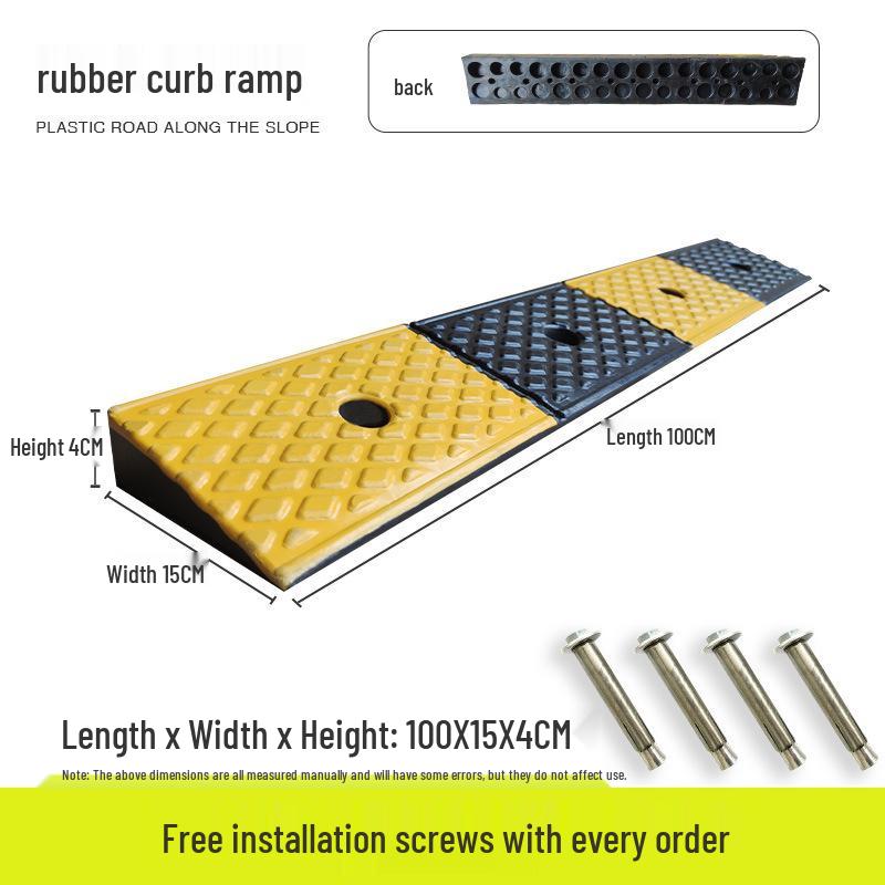 Portable Rubber-Plastic Curb Ramp Mat for Car
