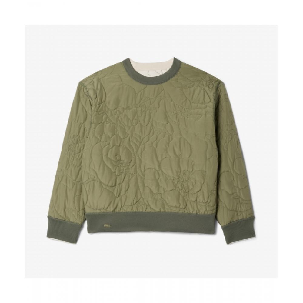 Lacoste Women S Flower Pattern reverSible Padded SweatShirt [white]