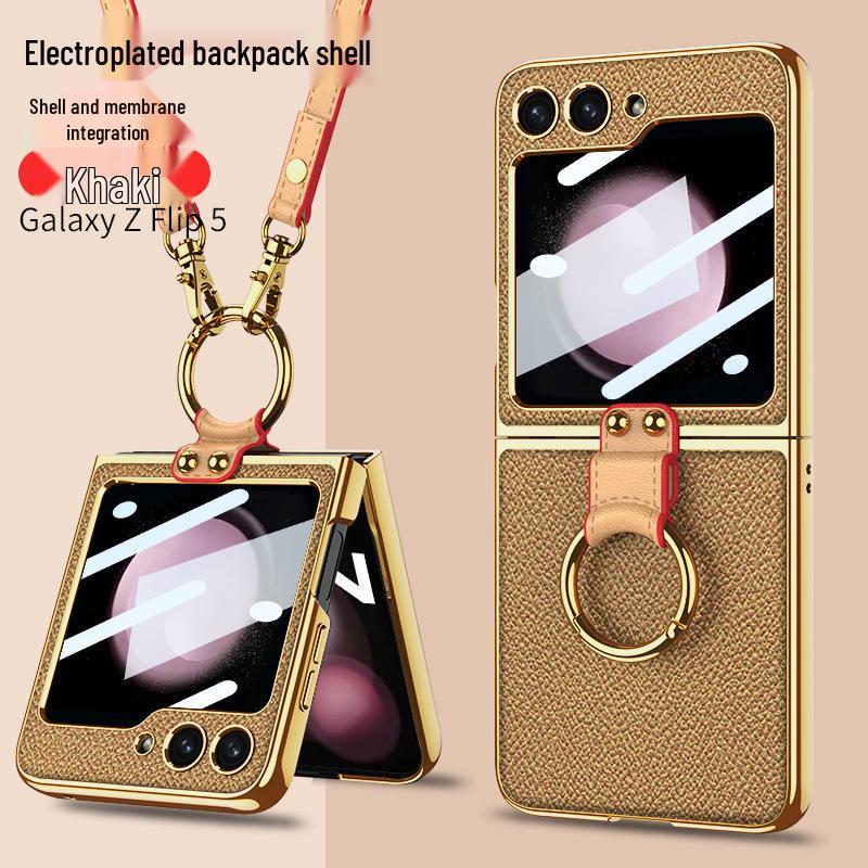 Crossbody Samsung Z Flip 5 Phone Case with Adjustable Lanyard and Strap, Hard Shell