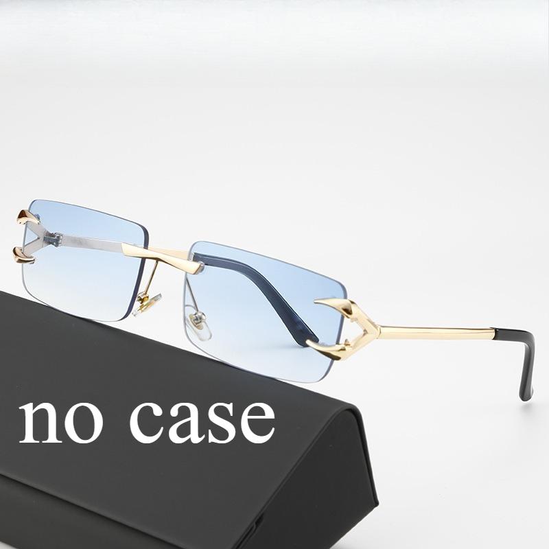 Lunettes de soleil à bord coupé sans monture femmes hommes style rétro européen américain protection UV unisexe mode
