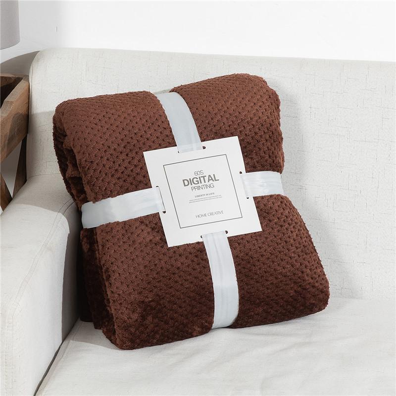 Blanket Blanket Coral Fleece Blanket Winter Solid Color Flannel Pineapple Plaid Blanket Cross-border Sofa Blanket Car Lunch Break Blanket