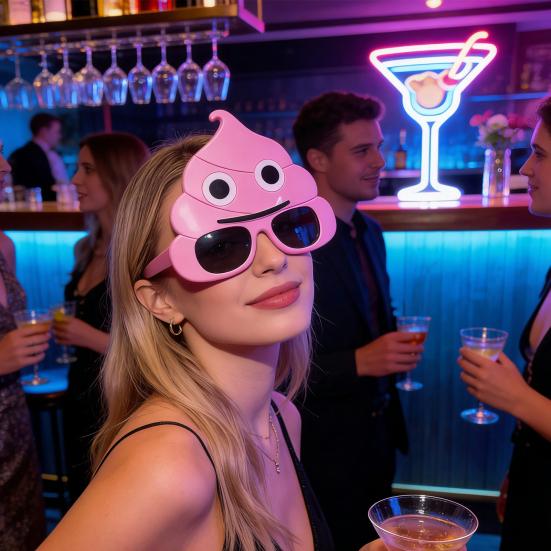 Occhiali Divertenti a Forma di Cacca Occhiali da Sole per Feste Accessorio per Foto di Compleanno Accessorio per Festival Occhiali per Eventi Disco Regalo Scherzo