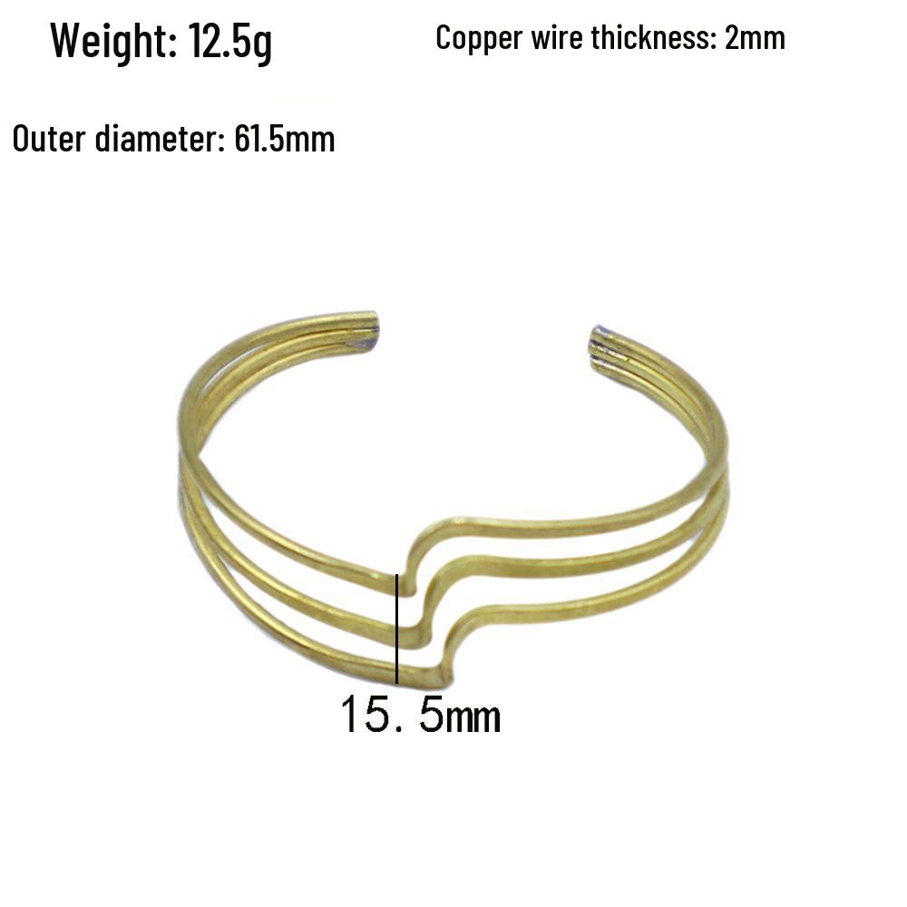 European-American Classic Three-Strand Twisted Metal Wave Bracelet for Women