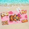 1 Stück Superweiches Niedliches Capybara Cartoon Handtuch, Lustiger Moderner Druck, Ideal für Strand, Pool, Fitnessstudio, Yoga, Perfektes Geburtstagsgeschenk