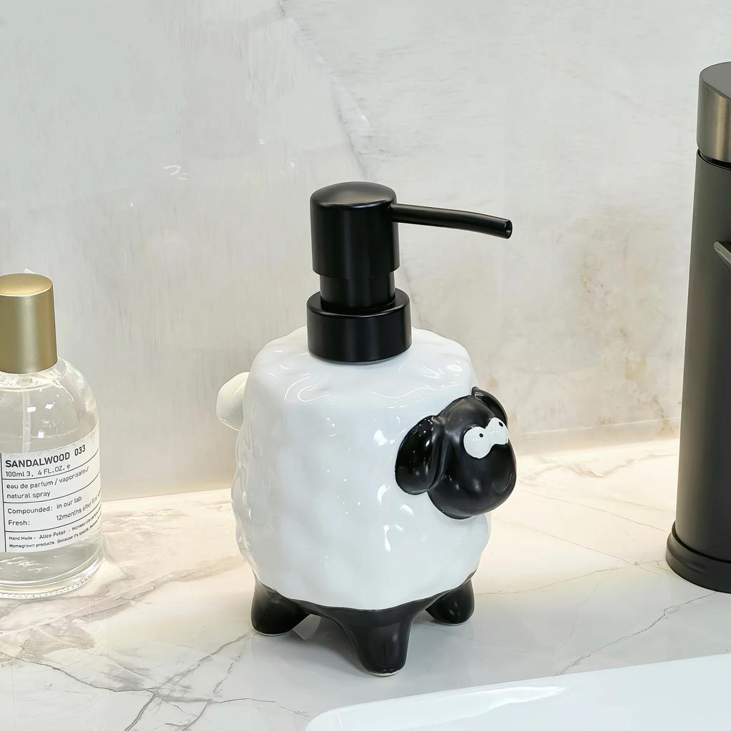 Ceramic Kitchen Hand Sanitizer Dispenser Multifunctional Bathroom Sink Shower Gel Press Type Empty Bottle Bathroom Accessories