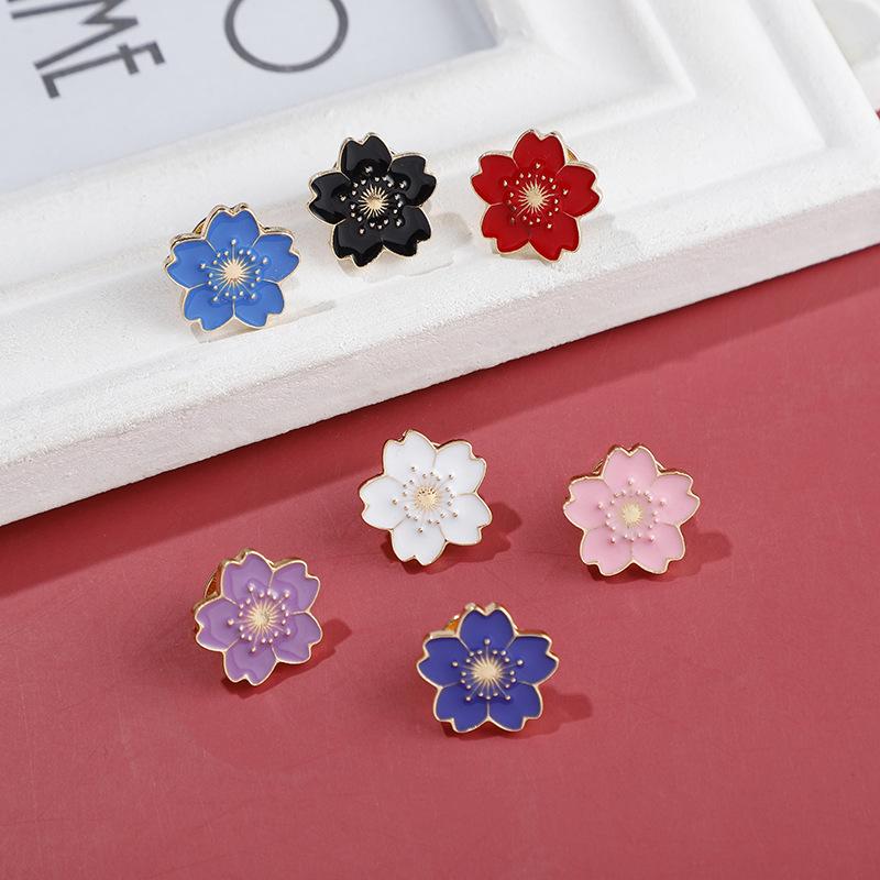 Seven-Color Forest Cherry Blossom Brooch - Cute, Girly Flower Pendant for Women