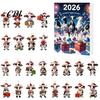 Portable Hanging Decorations for Home Car Christmas Cow Ornament Advent Calendar 2026, 24 Days 2D Acrylic Pendant Cute Shaped Tree Ornaments Countdown