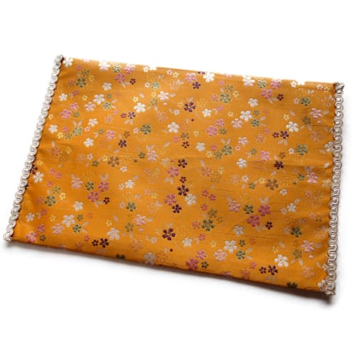 Fire-resistant Buddhist Altar Mat, Cherry Blossom Pattern, Mio (22 Size, Chukyo Style, 35.2 X 54 Cm), Mio Yellow