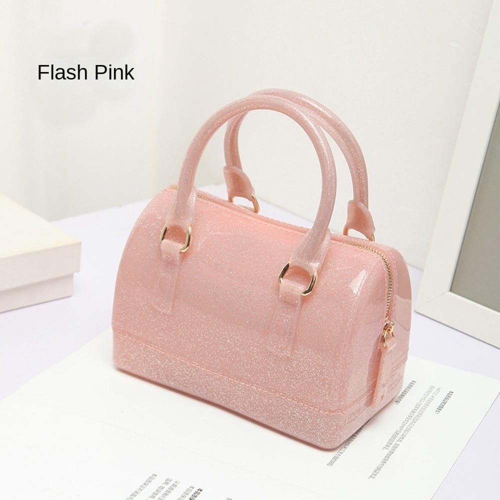 Portable PVC Jelly Crossbody Bags Candy Transparent Waterproof Shoulder Bag Handbag Women s Bucket Bag