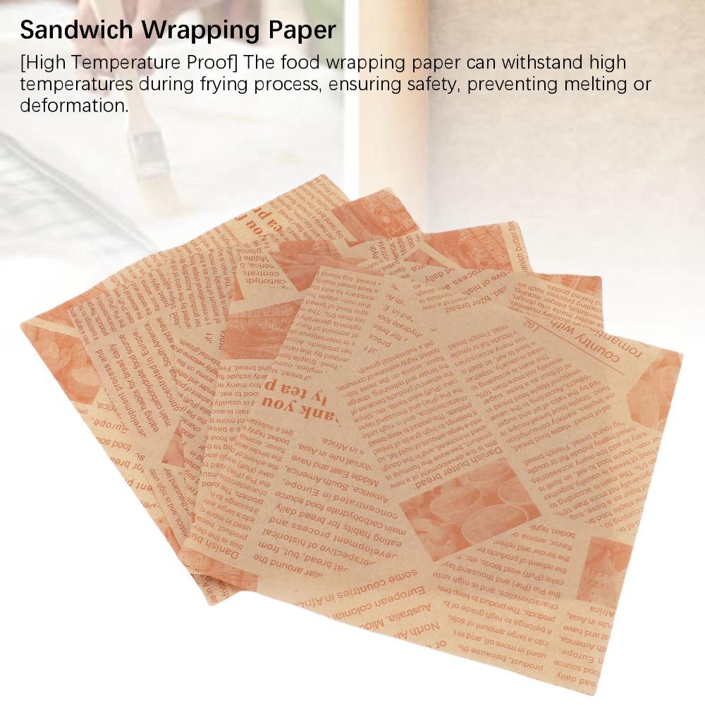 500PCS Grease Resistant Food Basket Liner Sheet Paper Sandwich Wrapping Sheet  Fried Chicken