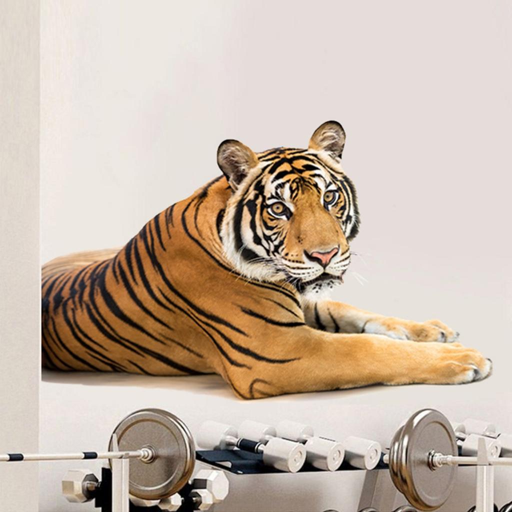 Realistic Big Tiger Wall Sticker for Kids Room Bedroom Home Wall Decoration Removable Decorative Art