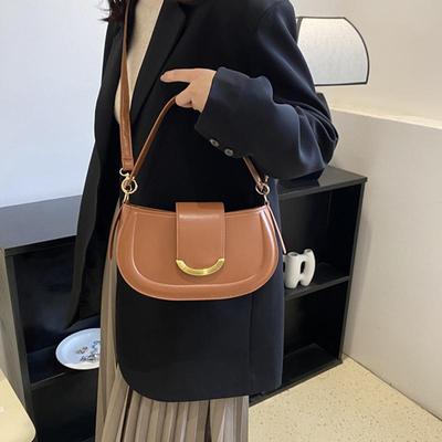 Beliebte Unterarmtasche Damentasche Neue Herbstmode Textur Schultertasche Einfarbige Textur Umhängetasche Satteltasche