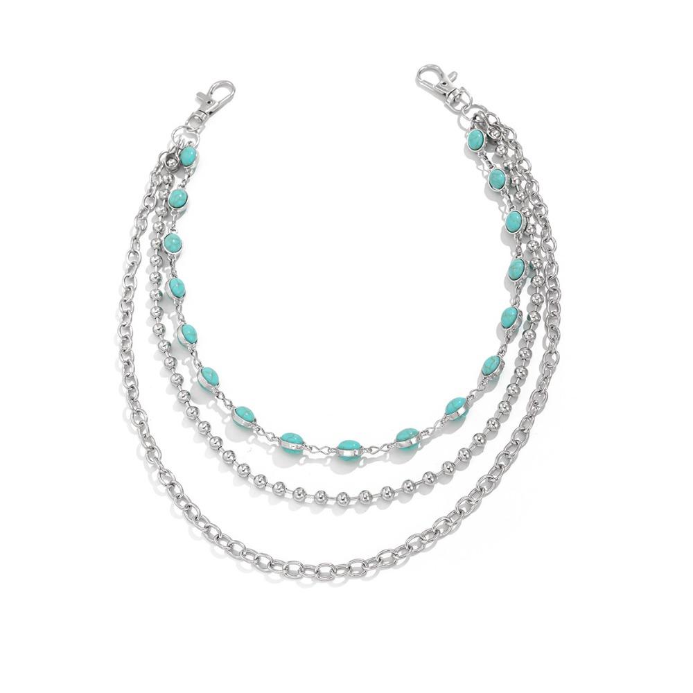 Zinc Zinc Zinc Alloy Pearl Waist Chain Tassel Pants Chain Cool Tassel Jeans Chain  Male
