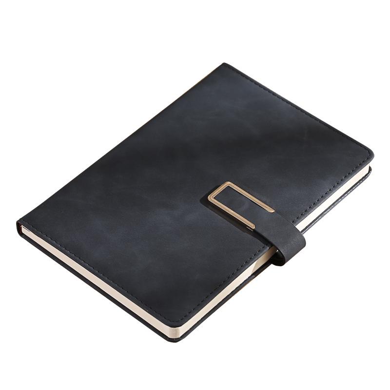 A5 Business Notebook: Customizable Soft Leather with Magnetic Buckle. Perfect for Meetings and Logo Printing.