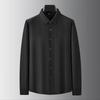 Men's Plus Size Wool Blend Long Sleeve Striped Shirt