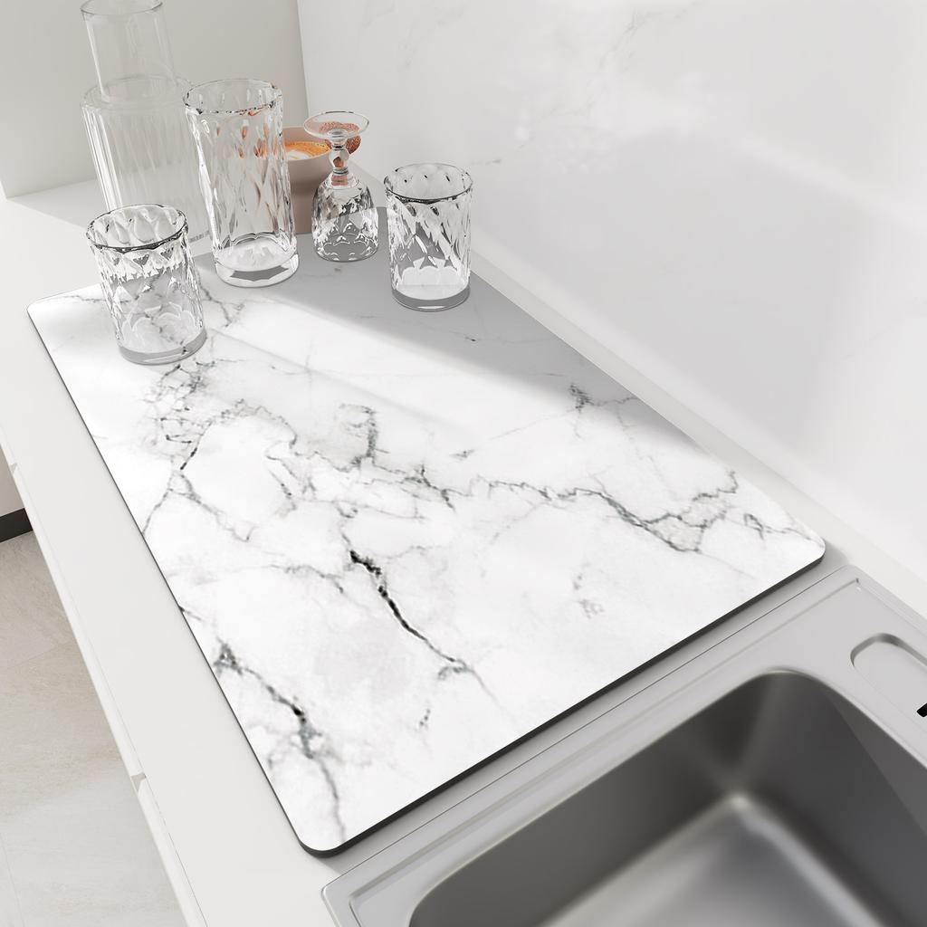 Kitchen Mat Absorbent Coffee Mat Dish Drying Mats Quick Dry Drain Pad Tableware Non-slip Draining Placemat Kitchen Faucet Rug