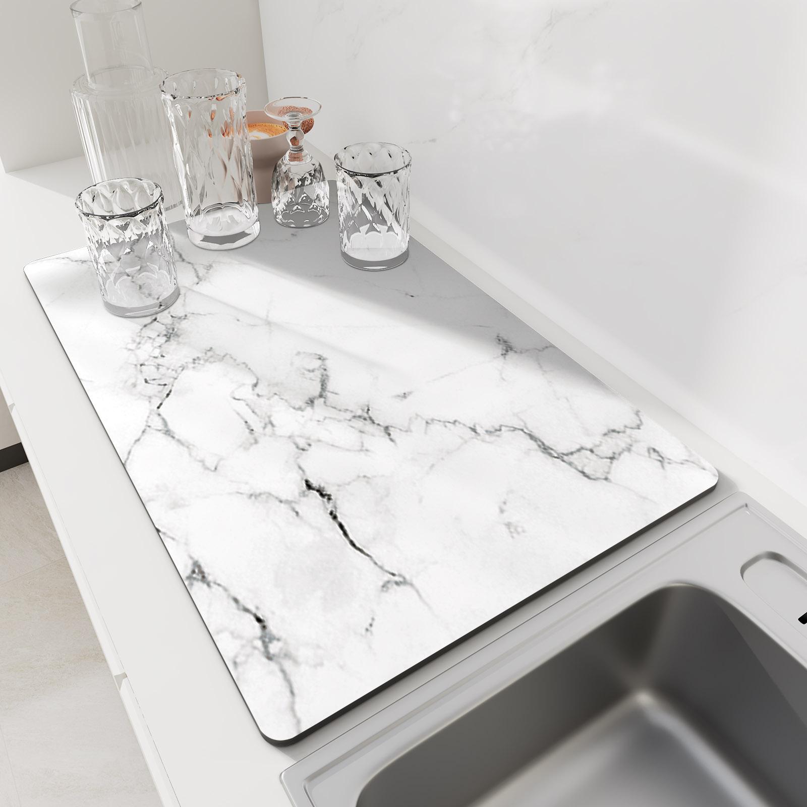 

Коврик для кухни Впитывающий коврик для кофе Коврики для сушки посуды Быстросохнущий дренажный коврик для посуды Нескользящий дренажный коврик для кухонного крана 30x40 cm