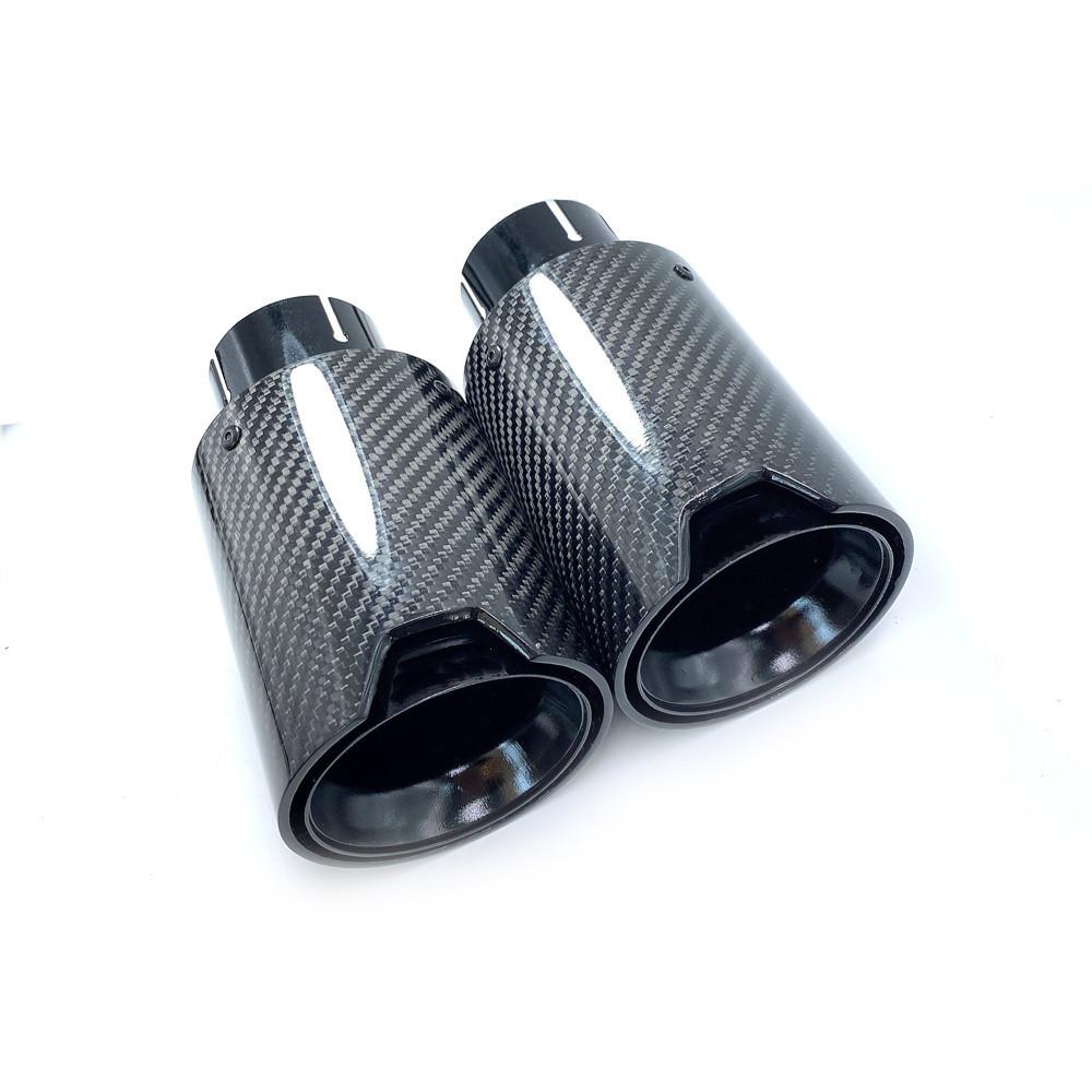 1 Piece M Performance Carbon Fiber Glossy Black Rear Tail Exhaust Pipe Muffler Tip For BMW M Series Universal Muffler Tips