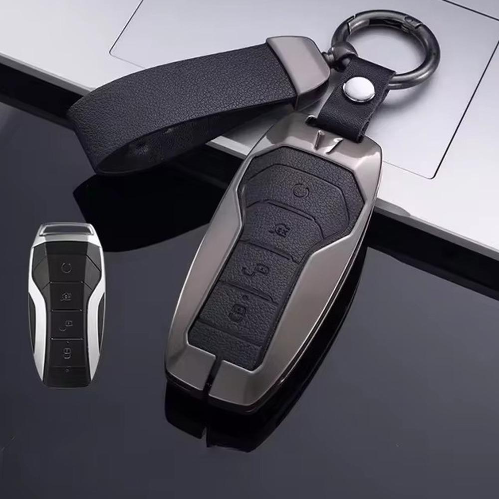 Zinc Alloy Car Key Case 4 Butoons Easy To Install Remote Fob Holder For Byd Song Plus Atto 3 Han Ev Tang Dm Qin Seal Dolphin