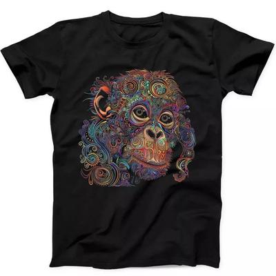 Monkey Mandala Art Best Seller Funny Gift Black T Shirt 259