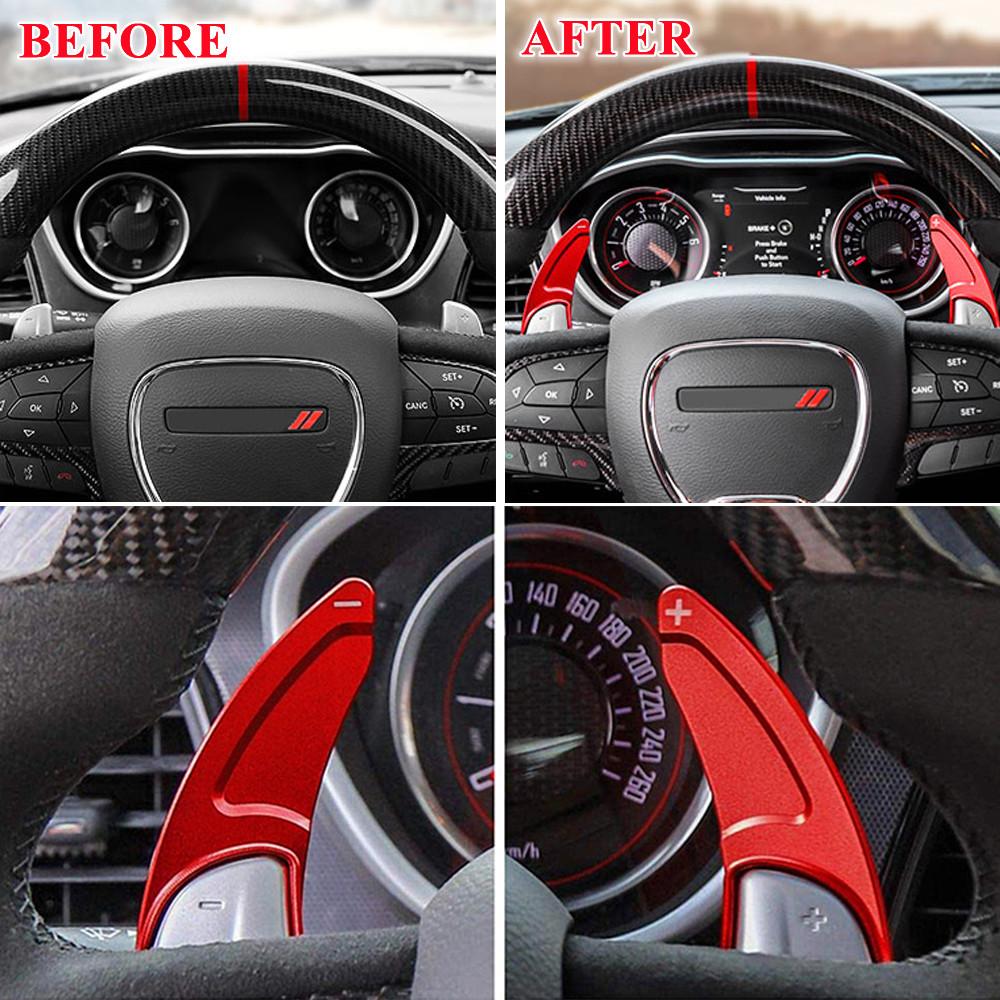 Car Steering Wheel Paddles Shifter Extension Cover for Dodge Challenger Charger 2015-2022 Durango 2014-2022 Interior Accessories