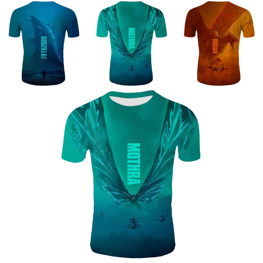 Godzilla King Of The Monster Men Short Sleeve Tops 3d Print Casual T-shirt Tee