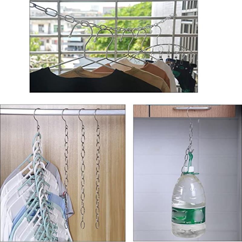 Metal Clothes Market Store Display Hanging Chain Hooks Ring Hanger Household Tools