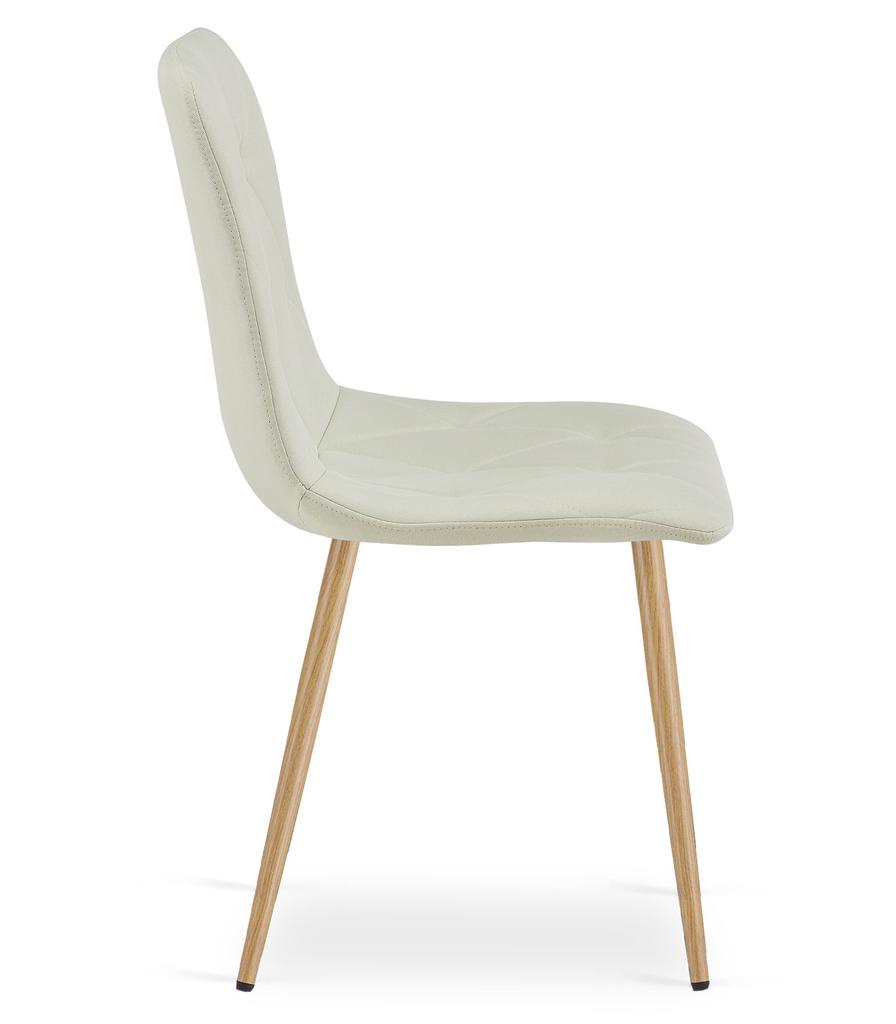 LIBRA chair - beige fabric / wood-colored legs x 2