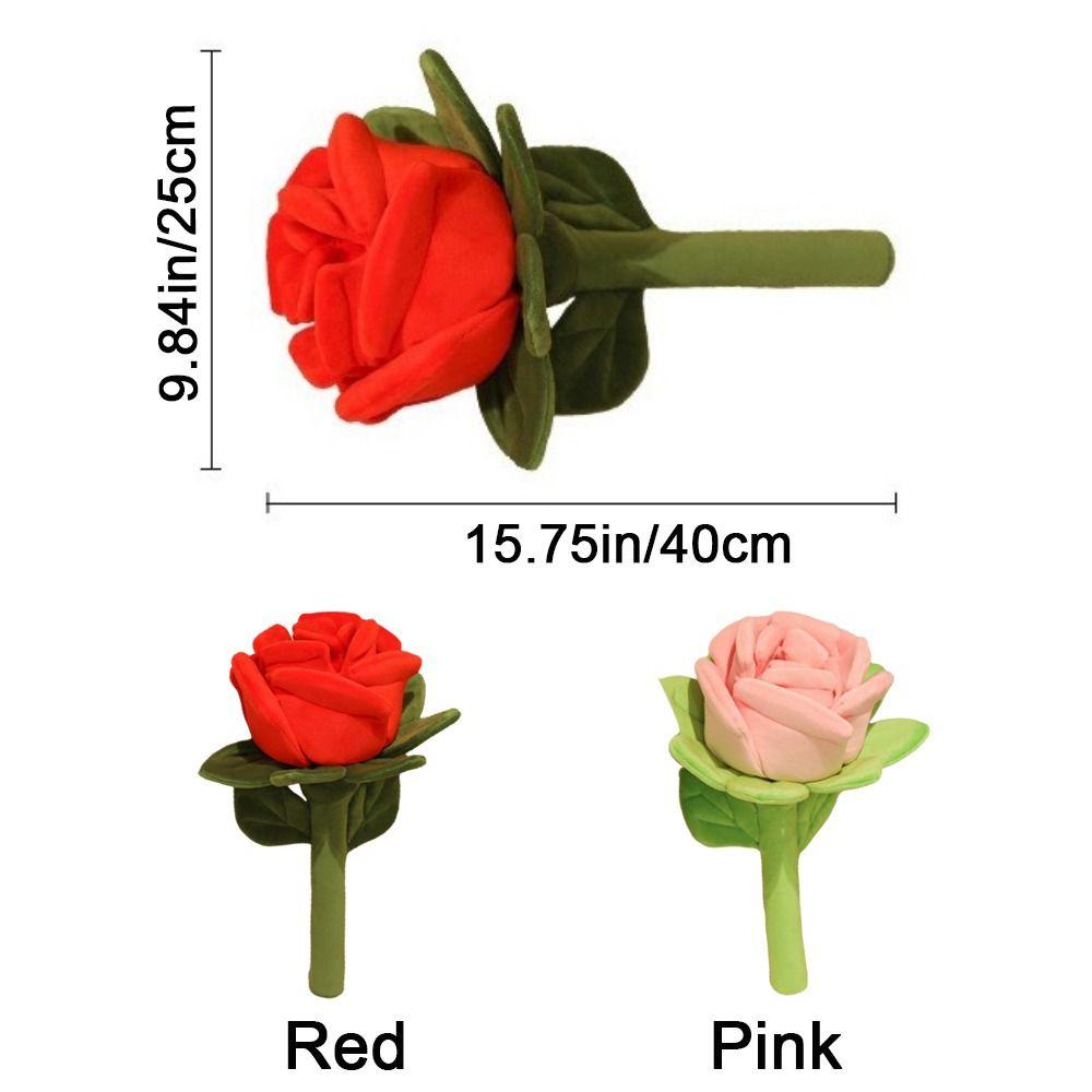 Soft Simulation Plush Rose Romantic Rose Plush Pillow Red Rose Bouquet Home Decoration