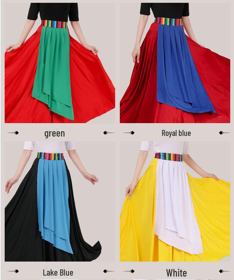 Tibetský a daijský lidový kroj s duhovou stuhovou sukní