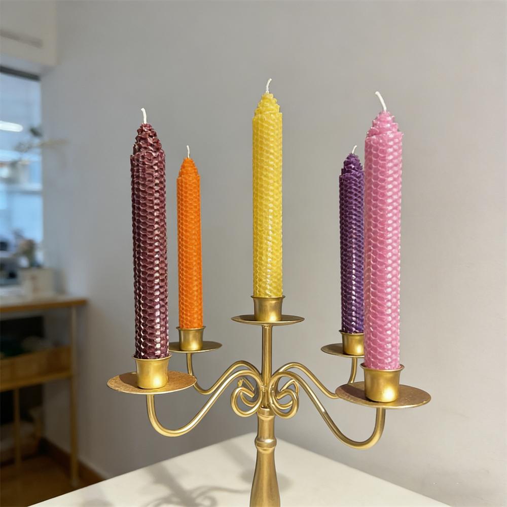 Handmade Colorful Honeycomb Beeswax Candle Kit 20cm*20cm Rolled Candle Sticks DIY Perfect for Parent Child Craft Activities