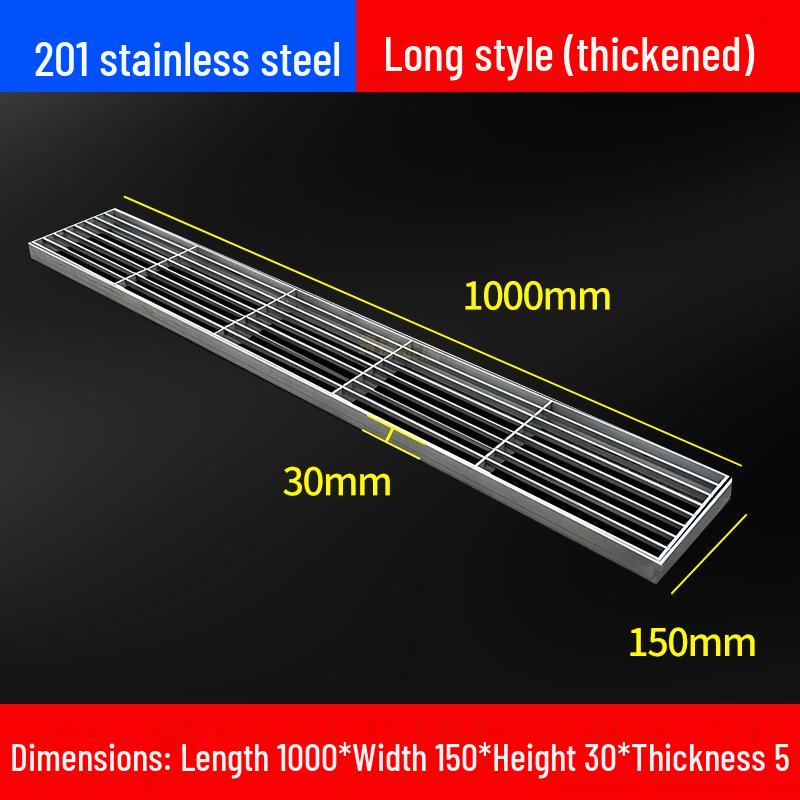 Gitterrostabdeckung aus Edelstahl 304 für Entwässerungsrinnen und Schächte.