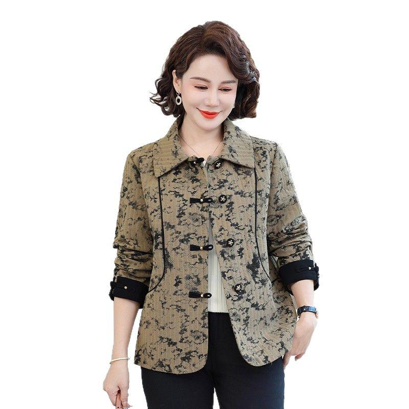 2025 Vintage-Inspired Spring Jacket for Women 50s-60s: Fashionable Outerwear for Middle-Aged and Seniors
