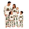 Matching Family Christmas Print Pajamas Set Long Sleeve Top and Pants Loungewear for Adults and Kids