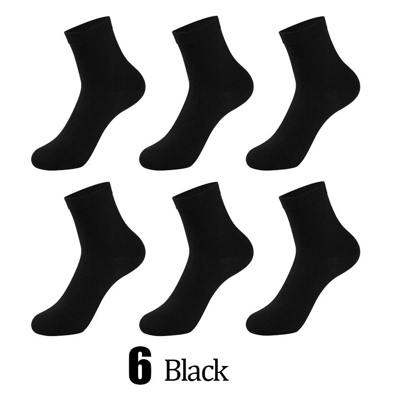 6 Paar Herrensocken Schwarz Weiß Grau Business Men Tube Socken Weich Atmungsaktiv Frühling Sommer für Männersocken Übergröße