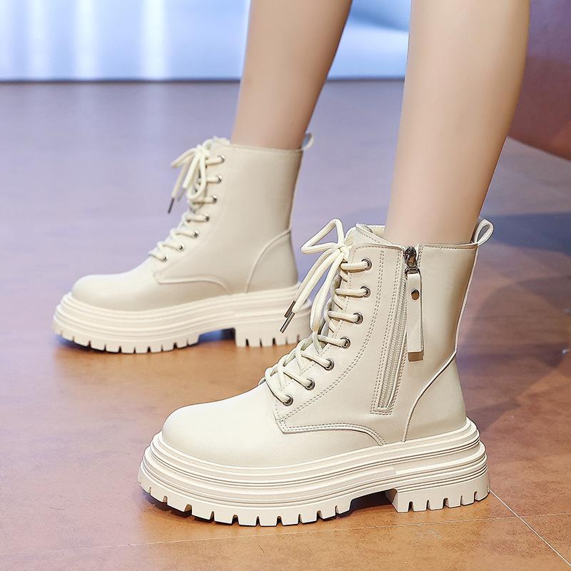 

Маленькие ботинки Мартин на толстой подошве, женские ботинки 2025, новые осенне-зимние, ретро, увеличивающие рост, короткие ботинки, универсальные ботинки-локомотивы 40