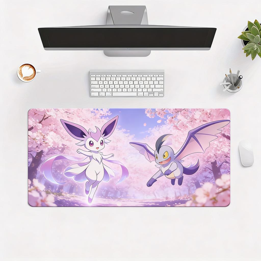 Pokemon Grovyle and Combusken Battle Anime Extended Gaming Mouse Pad Large Desk Mat for PC Laptop