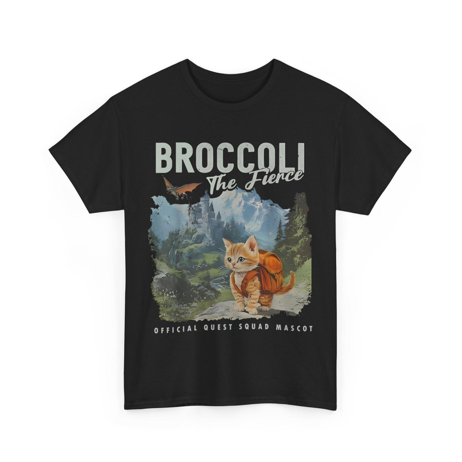 Broccoli the Fierce Quest Fantasy Squad Broccoli Cat Cute Shirt S
