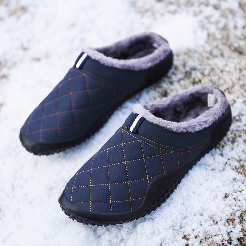 Fashion Big Size 39-48 Lazy Cotton Slippers Men Winter Outdoor Men Shoes WaterProof Cold-Proof Casual Shoes Men Plush Warm Man Footwear