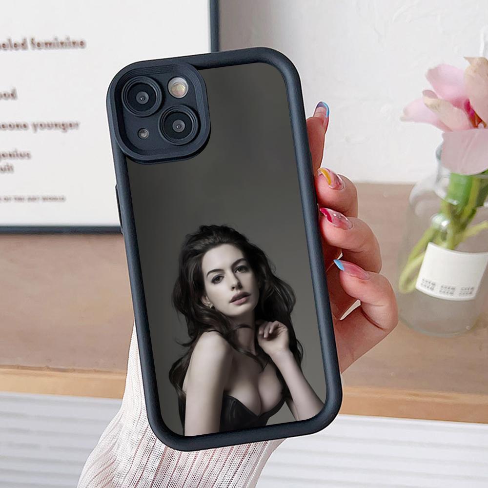 Anne Hathaway Mobile Phone Case for iPhone 17 16 15 14 13 12 11 Air Pro Max Plus Thicken TPU Colorful Cover Luxury Pretty Cover