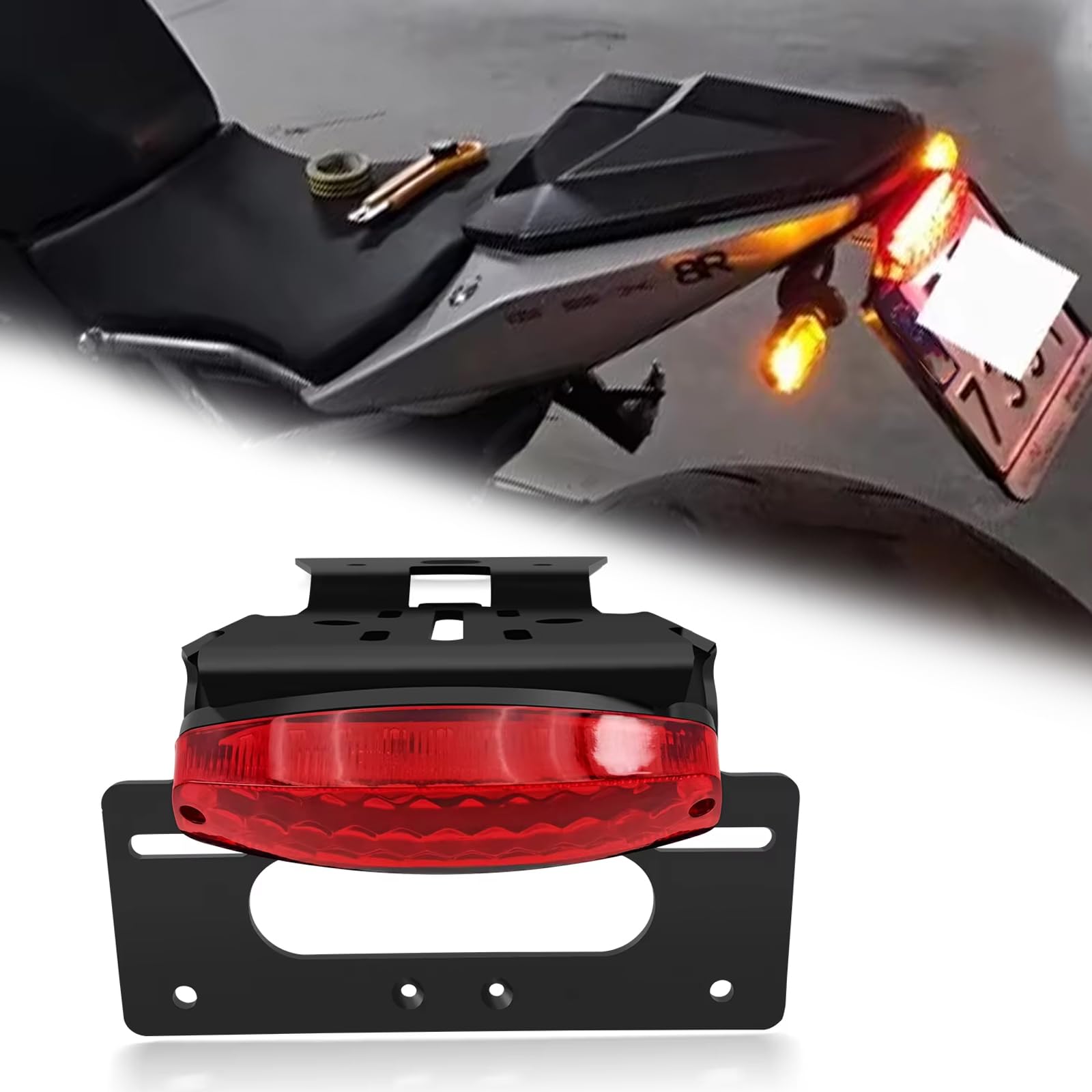 

For GSX8S GSX-8S 2024 2023 GSX-8R 2024 GSX8R Motorcycle License Plate Holder Bracket Fender чёрный