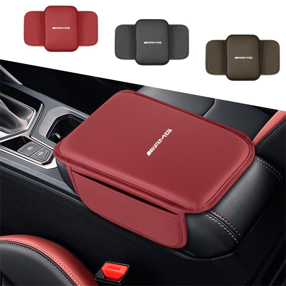 PU Leather Car Armrest Mat Accessories Center Console Protector Cover Cushion For Mercedes Benz AMG W124 W202 W203 W204 W210