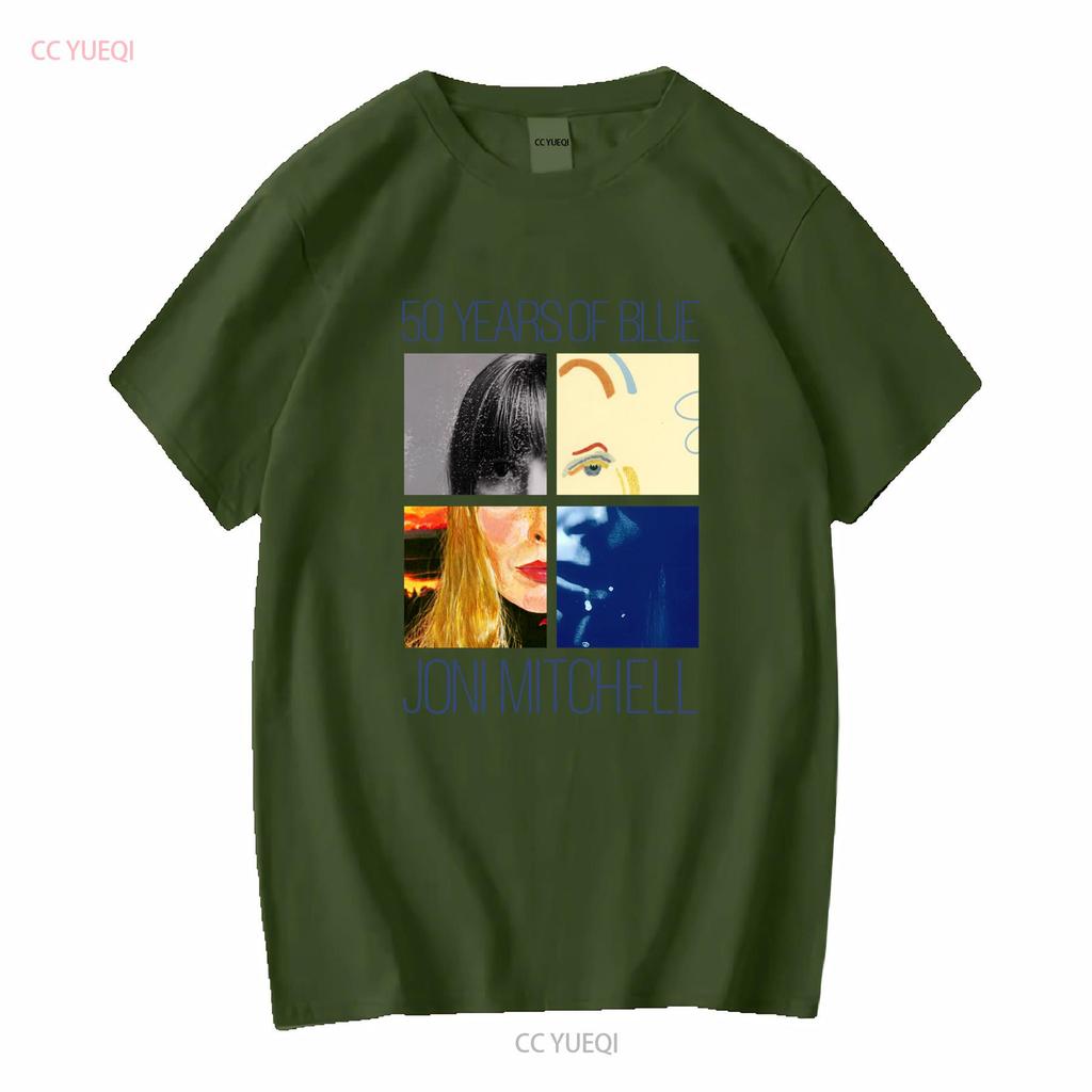Joni Mitchell 50 Years of Blue in White T Shirt Full Size S To 5XL LL1637 vintage Washed Top For Everyday Wear Unisex Soft