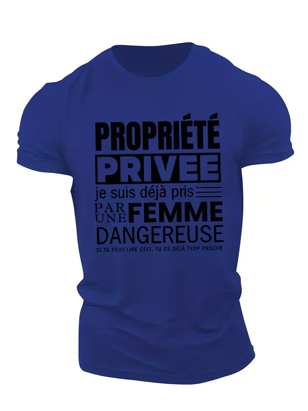 Men S Humorous French Quote T-Shirt -  Property Rights Are Desired  Graphic Tee L