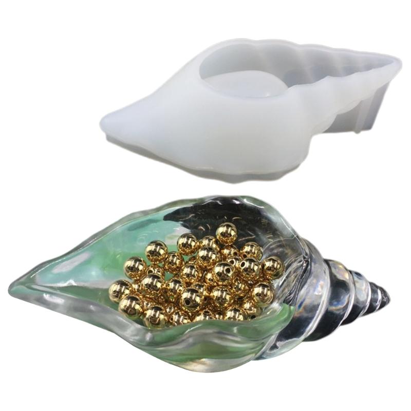 

Conch Resin Mould Sea Snail Jewelry Storage Box Silicone Mold Flower Pot Resin Mold for DIY Crafts Casting Home Decor