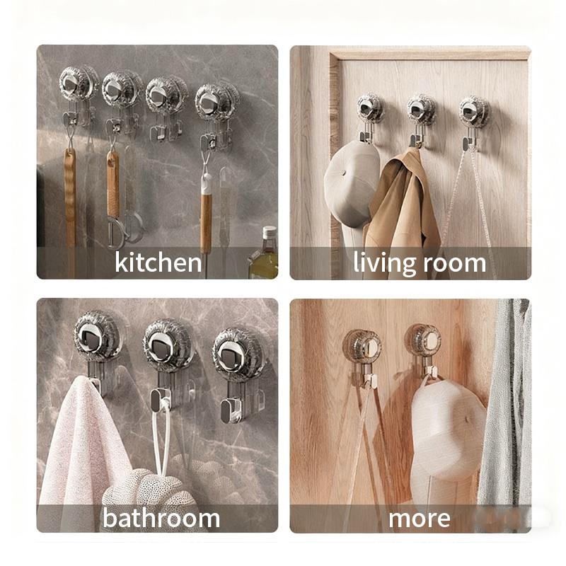 Haus & Badezimmer Starker Haken - Drehbarer Vakuumsaugnapf, Wasserwellenmuster, Tragfähiger Multifunktionaler Klebehaken